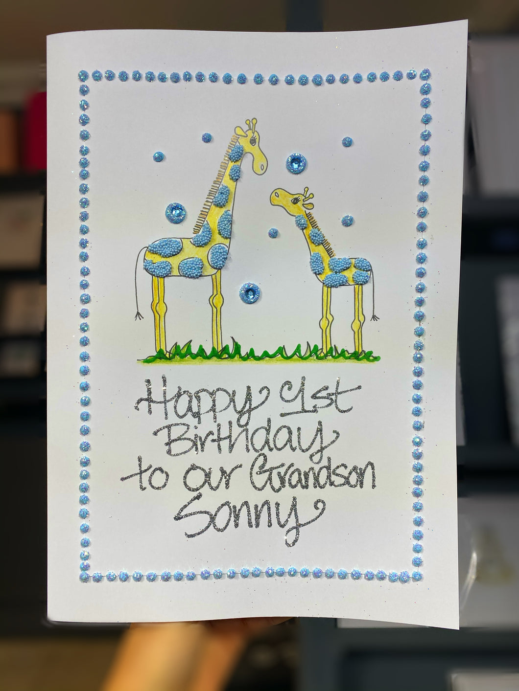 Large Blue Giraffes
